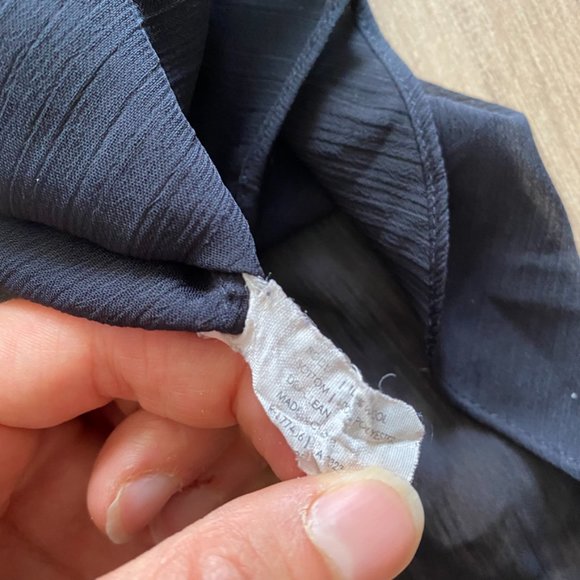 Club Monaco Navy Wool 3/4 Sleeve Scoop Neck Layered Sweater - Picture 4 of 11